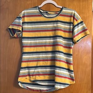 Madewell Yellow and Blue Short Sleeve Tee